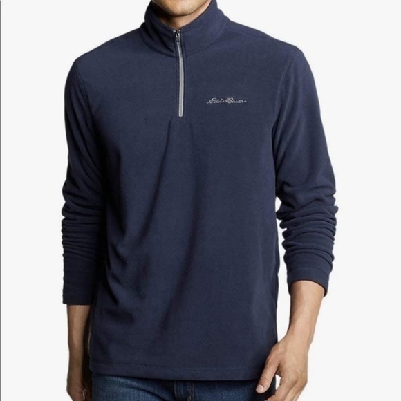 New Eddie Bauer Men's Fast Fleece 100 1/4-Zip size large , Atlantic navy - Picture 1 of 5